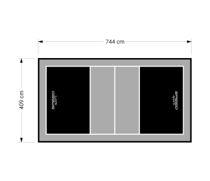 30M2/744X409CM CZARNO-SZARE BOISKO DO SIATKÓWKI SPEEDSPORT HEXA POWER PRO