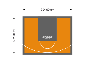 50M2/622X804CM POMARAŃCZOWO-GRAFITOWE BOISKO DO KOSZYKÓWKI SPEEDSPORT HEXA POWER PRO