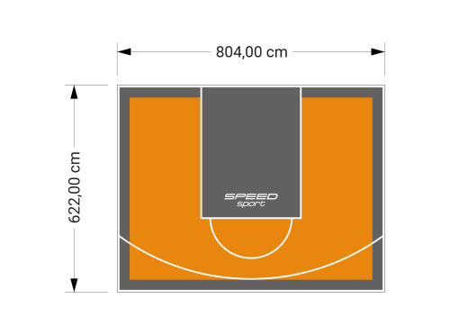 50M2/622X804CM POMARAŃCZOWO-GRAFITOWE BOISKO DO KOSZYKÓWKI SPEEDSPORT HEXA POWER PRO