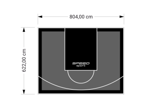 50M2/622X804CM GRAFITOWO-CZARNE BOISKO DO KOSZYKÓWKI SPEEDSPORT HEXA POWER PRO