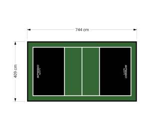 30M2/744X409CM CZARNO-ZIELONE BOISKO DO SIATKÓWKI SPEEDSPORT HEXA POWER PRO