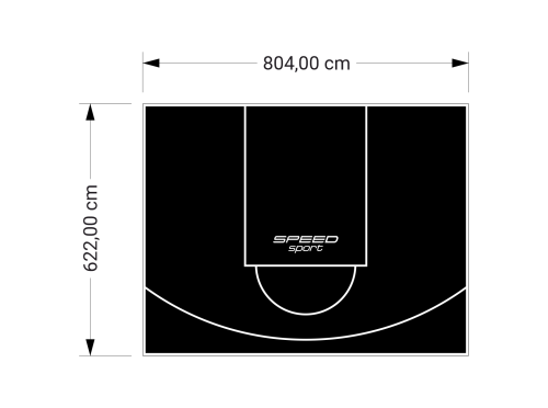 50M2/622X804CM CZARNE BOISKO DO KOSZYKÓWKI SPEEDSPORT HEXA POWER PRO