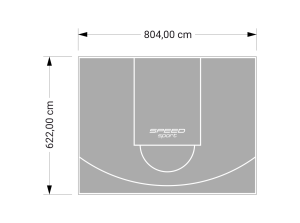 50M2/622X804CM SZARE BOISKO DO KOSZYKÓWKI SPEEDSPORT HEXA POWER PRO