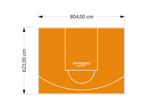 50M2/622X804CM POMARAŃCZOWE BOISKO DO KOSZYKÓWKI SPEEDSPORT HEXA POWER PRO