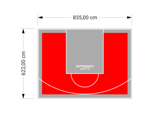 52M2/622X835CM CZERWONO-SZARE BOISKO DO KOSZYKÓWKI SPEEDSPORT HEXA POWER PRO