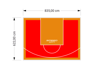 52M2/622X835CM CZERWONO-POMARAŃCZOWE BOISKO DO KOSZYKÓWKI SPEEDSPORT HEXA POWER PRO