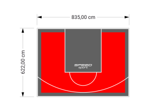 52M2/622X835CM CZERWONO-GRAFITOWE BOISKO DO KOSZYKÓWKI SPEEDSPORT HEXA POWER PRO