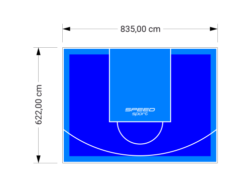 52M2/622X835CM NIEBIESKO-BŁĘKITNE BOISKO DO KOSZYKÓWKI SPEEDSPORT HEXA POWER PRO