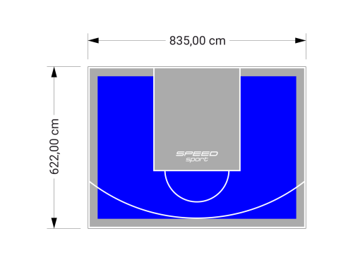 52M2/622X835CM NIEBIESKO-SZARE BOISKO DO KOSZYKÓWKI SPEEDSPORT HEXA POWER PRO