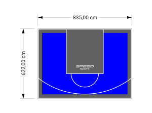 52M2/622X835CM NIEBIESKO-GRAFITOWE BOISKO DO KOSZYKÓWKI SPEEDSPORT HEXA POWER PRO