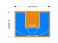 52M2/622X835CM BŁĘKITNO-POMARAŃCZOWE BOISKO DO KOSZYKÓWKI SPEEDSPORT HEXA POWER PRO