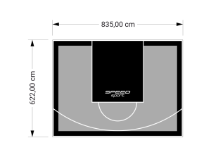 52M2/622X835CM SZARO-CZARNE BOISKO DO KOSZYKÓWKI SPEEDSPORT HEXA POWER PRO