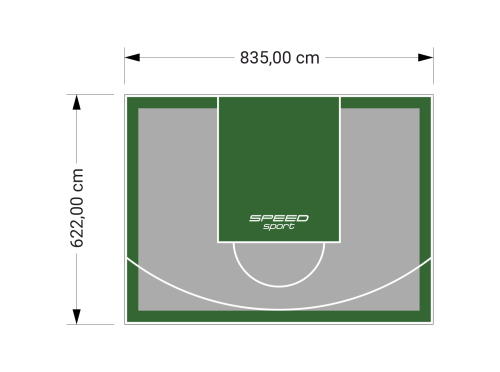 52M2/622X835CM SZARO-ZIELONE BOISKO DO KOSZYKÓWKI SPEEDSPORT HEXA POWER PRO