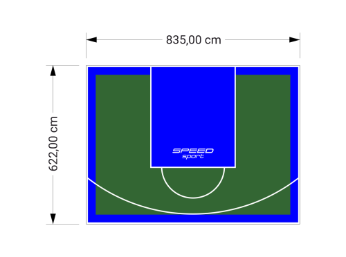 52M2/622X835CM ZIELONO-NIEBIESKIE BOISKO DO KOSZYKÓWKI SPEEDSPORT HEXA POWER PRO