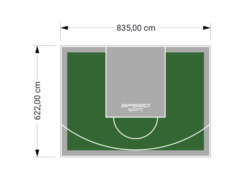 52M2/622X835CM ZIELONO-SZARE BOISKO DO KOSZYKÓWKI SPEEDSPORT HEXA POWER PRO