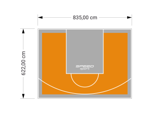 52M2/622X835CM POMARAŃCZOWO-SZARE BOISKO DO KOSZYKÓWKI SPEEDSPORT HEXA POWER PRO