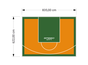 52M2/622X835CM POMARAŃCZOWO-ZIELONE BOISKO DO KOSZYKÓWKI SPEEDSPORT HEXA POWER PRO