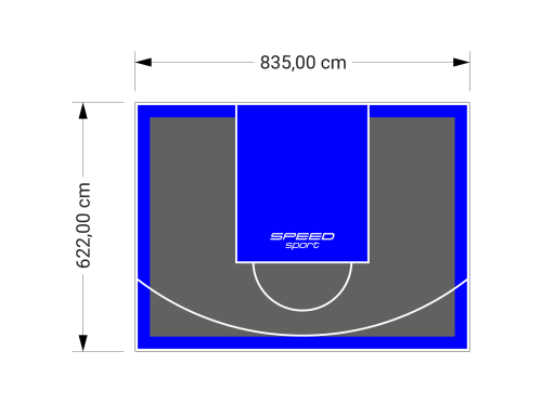 52M2/622X835CM GRAFITOWO-NIEBIESKIE BOISKO DO KOSZYKÓWKI SPEEDSPORT HEXA POWER PRO