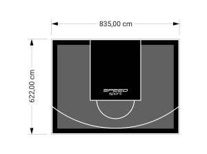 52M2/622X835CM GRAFITOWO-CZARNE BOISKO DO KOSZYKÓWKI SPEEDSPORT HEXA POWER PRO