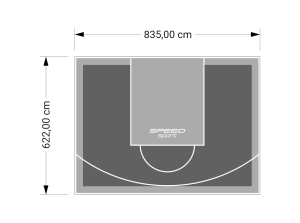 52M2/622X835CM GRAFITOWO-SZARE BOISKO DO KOSZYKÓWKI SPEEDSPORT HEXA POWER PRO