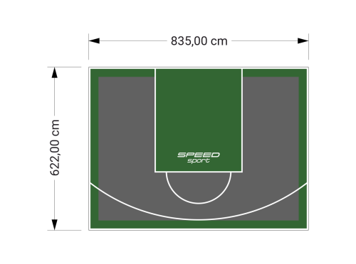 52M2/622X835CM GRAFITOWO-ZIELONE BOISKO DO KOSZYKÓWKI SPEEDSPORT HEXA POWER PRO