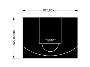 52M2/622X835CM CZARNE BOISKO DO KOSZYKÓWKI SPEEDSPORT HEXA POWER PRO