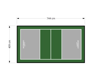 30M2/744X409CM SZARO-ZIELONE BOISKO DO SIATKÓWKI SPEEDSPORT HEXA POWER PRO
