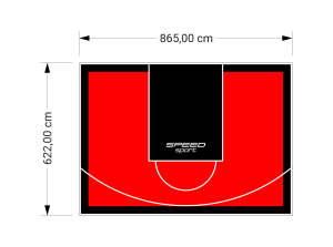 54M2/622X865CM CZERWONO-CZARNE BOISKO DO KOSZYKÓWKI SPEEDSPORT HEXA POWER PRO