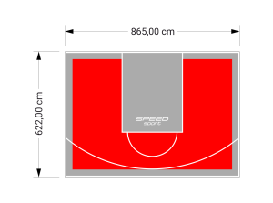 54M2/622X865CM CZERWONO-SZARE BOISKO DO KOSZYKÓWKI SPEEDSPORT HEXA POWER PRO