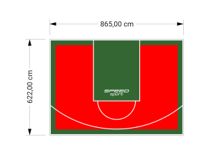 54M2/622X865CM CZERWONO-ZIELONE BOISKO DO KOSZYKÓWKI SPEEDSPORT HEXA POWER PRO
