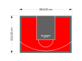 54M2/622X865CM CZERWONO-GRAFITOWE BOISKO DO KOSZYKÓWKI SPEEDSPORT HEXA POWER PRO