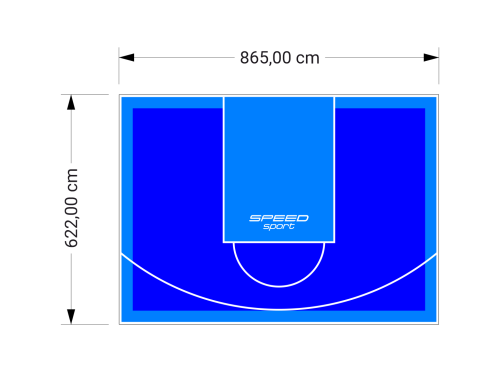 54M2/622X865CM NIEBIESKO-BŁĘKITNE BOISKO DO KOSZYKÓWKI SPEEDSPORT HEXA POWER PRO
