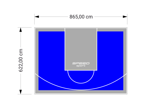 54M2/622X865CM NIEBIESKO-SZARE BOISKO DO KOSZYKÓWKI SPEEDSPORT HEXA POWER PRO