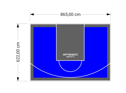 54M2/622X865CM NIEBIESKO-GRAFITOWE BOISKO DO KOSZYKÓWKI SPEEDSPORT HEXA POWER PRO