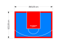 54M2/622X865CM BŁĘKITNO-CZERWONE BOISKO DO KOSZYKÓWKI SPEEDSPORT HEXA POWER PRO