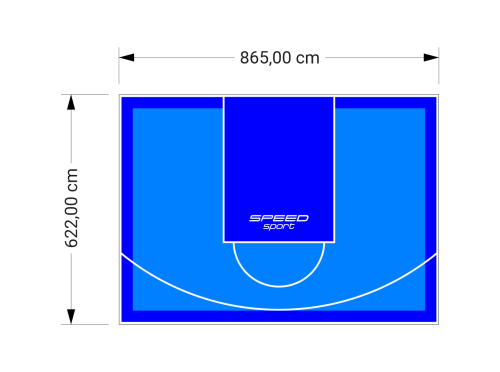 54M2/622X865CM BŁĘKITNO-NIEBIESKIE BOISKO DO KOSZYKÓWKI SPEEDSPORT HEXA POWER PRO