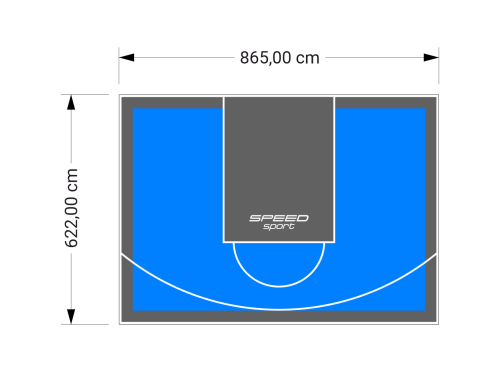 54M2/622X865CM BŁĘKITNO-GRAFITOWE BOISKO DO KOSZYKÓWKI SPEEDSPORT HEXA POWER PRO