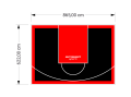 54M2/622X865CM CZARNO-CZERWONE BOISKO DO KOSZYKÓWKI SPEEDSPORT HEXA POWER PRO
