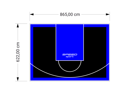 54M2/622X865CM CZARNO-NIEBIESKIE BOISKO DO KOSZYKÓWKI SPEEDSPORT HEXA POWER PRO