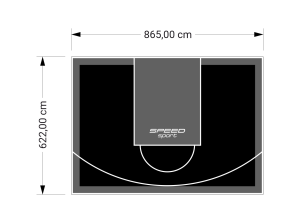 54M2/622X865CM CZARNO-GRAFITOWE BOISKO DO KOSZYKÓWKI SPEEDSPORT HEXA POWER PRO