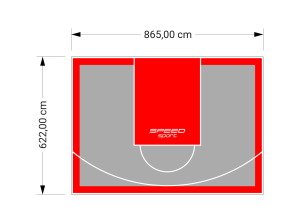 54M2/622X865CM SZARO-CZERWONE BOISKO DO KOSZYKÓWKI SPEEDSPORT HEXA POWER PRO