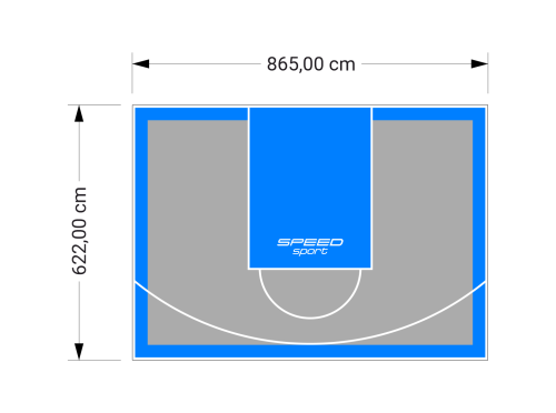 54M2/622X865CM SZARO-BŁĘKITNE BOISKO DO KOSZYKÓWKI SPEEDSPORT HEXA POWER PRO