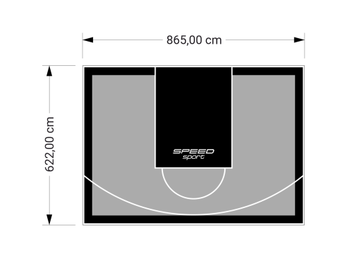 54M2/622X865CM SZARO-CZARNE BOISKO DO KOSZYKÓWKI SPEEDSPORT HEXA POWER PRO