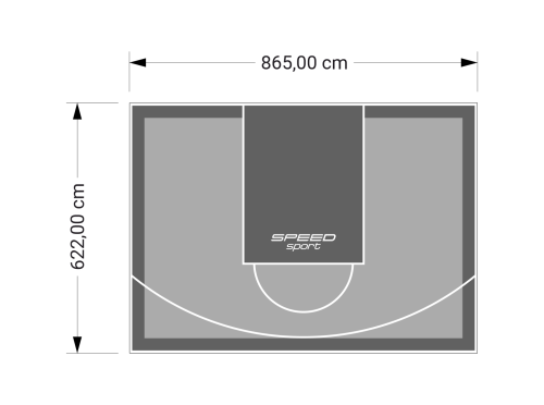 54M2/622X865CM SZARO-GRAFITOWE BOISKO DO KOSZYKÓWKI SPEEDSPORT HEXA POWER PRO