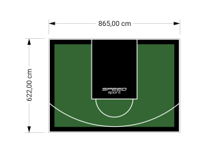 54M2/622X865CM ZIELONO-CZARNE BOISKO DO KOSZYKÓWKI SPEEDSPORT HEXA POWER PRO