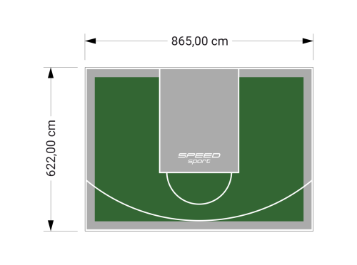 54M2/622X865CM ZIELONO-SZARE BOISKO DO KOSZYKÓWKI SPEEDSPORT HEXA POWER PRO