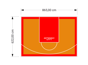 54M2/622X865CM POMARAŃCZOWO-CZERWONE BOISKO DO KOSZYKÓWKI SPEEDSPORT HEXA POWER PRO