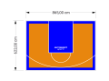 54M2/622X865CM POMARAŃCZOWO-NIEBIESKIE BOISKO DO KOSZYKÓWKI SPEEDSPORT HEXA POWER PRO
