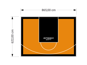 54M2/622X865CM POMARAŃCZOWO-CZARNE BOISKO DO KOSZYKÓWKI SPEEDSPORT HEXA POWER PRO