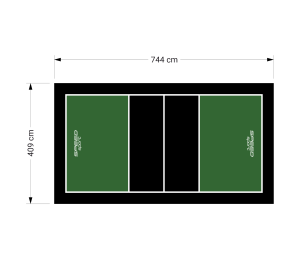 30M2/744X409CM ZIELONO-CZARNE BOISKO DO SIATKÓWKI SPEEDSPORT HEXA POWER PRO